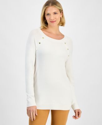 Women's Button-Trim Sweater, Macy's Exclusive