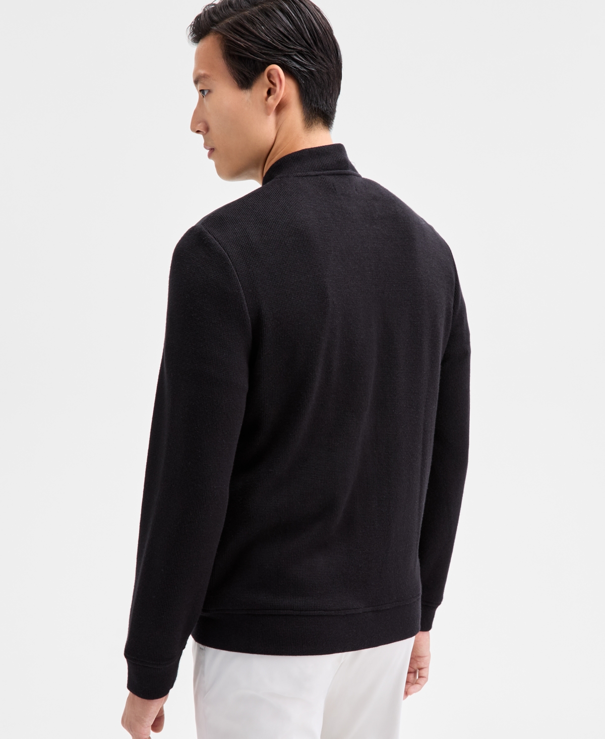 Alfani Men's Long Sleeve Mixed Media Jacket, Macy's Exclusive In Black