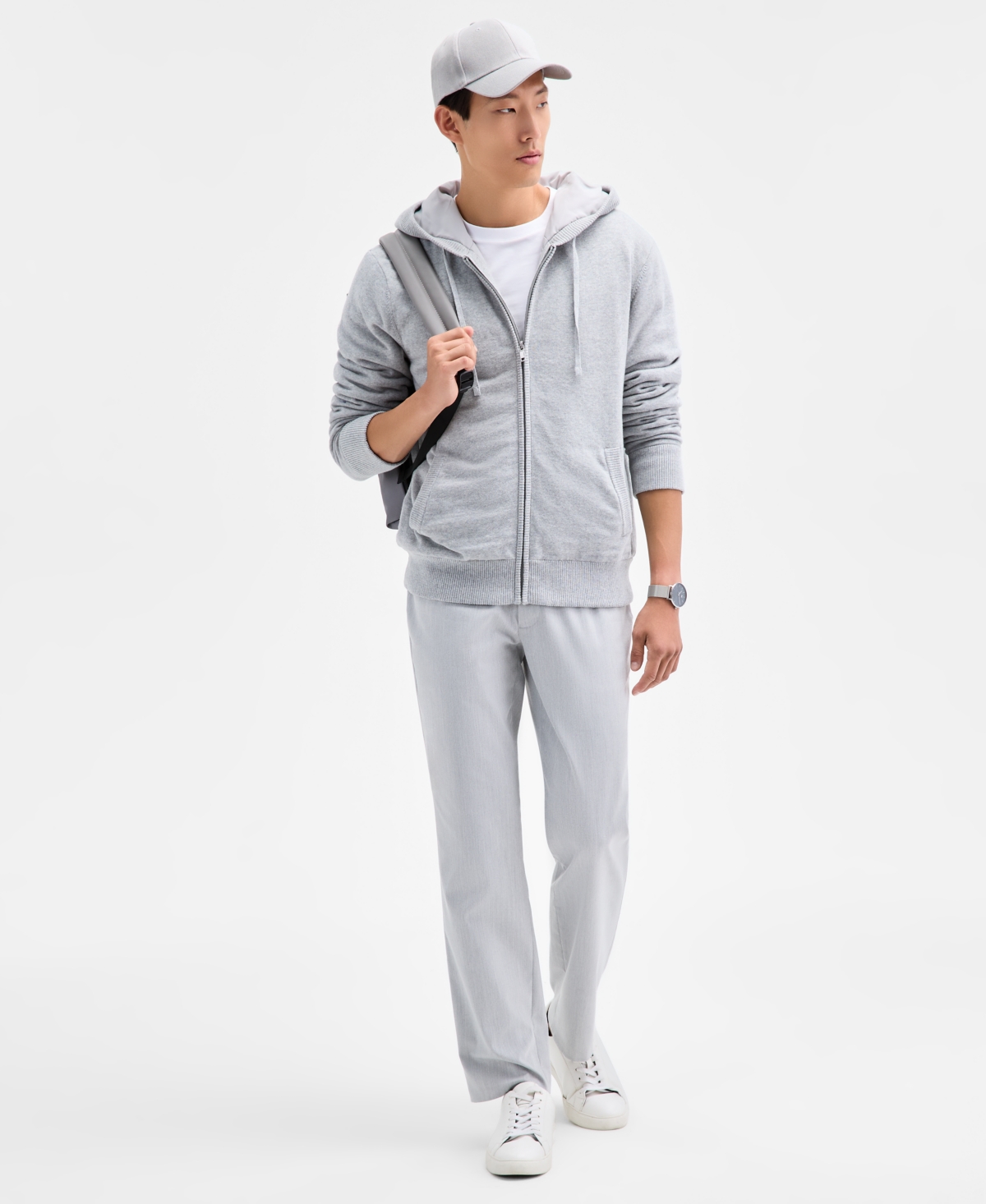 Alfani Men's Milano Long Sleeve Double Knit Zip-Front Hoodie, Macy's Exclusive