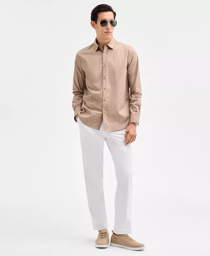 Men's Long Sleeve Basket-Weave Button-Front Shirt - thumbnail 2