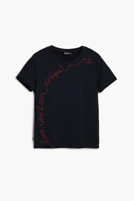 Women's T-shirt with embroidered phrase
