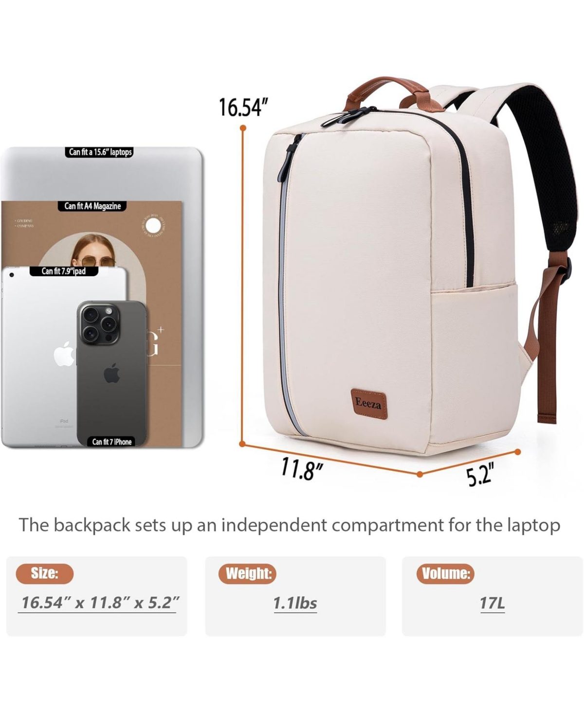 Laptop Backpack, Durable Lightweight Travel Backpack Featuring Spacious Main Laptop Compartment, Functionality for Travel, School, Daily Use