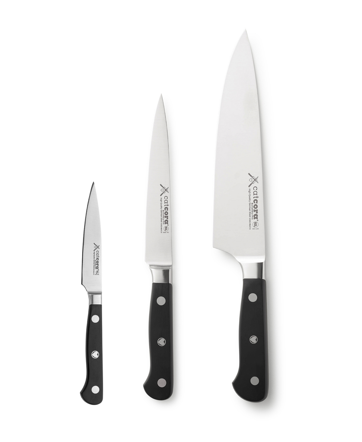 Cat Cora Cutlery-pro 3-piece Triple-rivet Handle Forged Chefs Knives Set In Multi