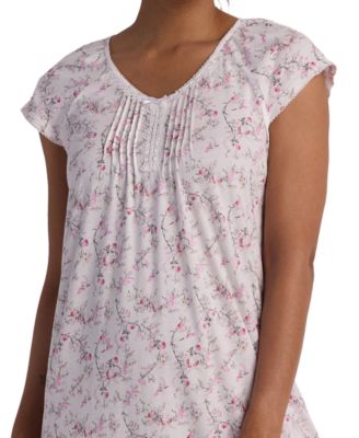 Women's Short Sleeve Printed Long Night Dress