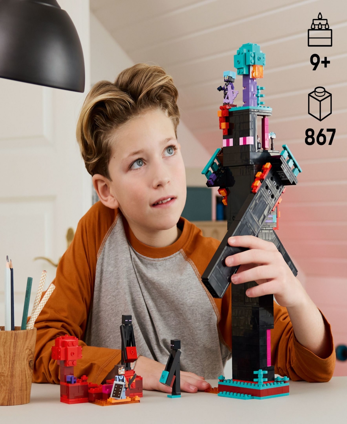 Lego Minecraft The Enderman Tower 21279 Toy Building Set, 867 Pieces In Multi