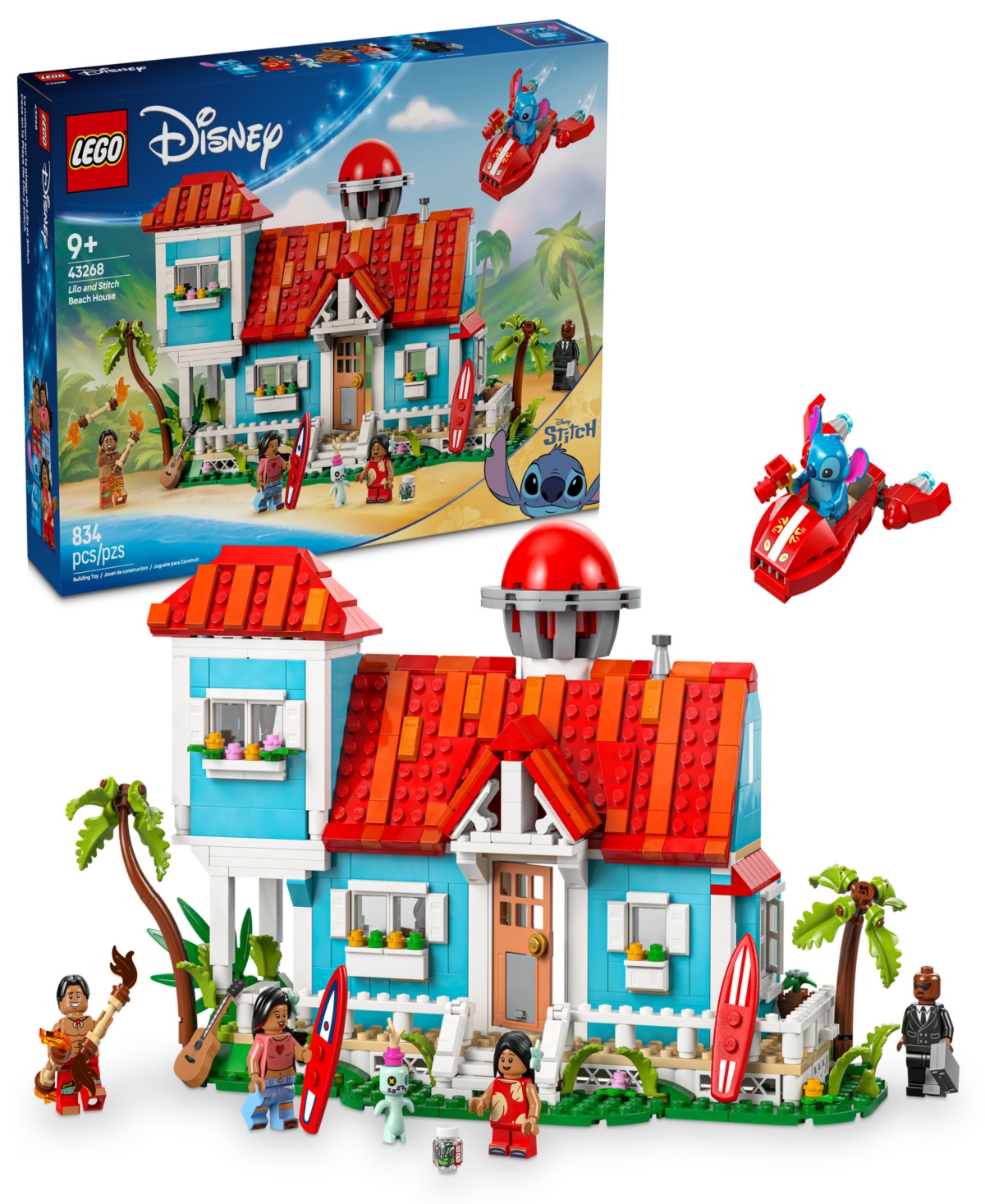 Lego Disney Lilo And Stitch Beach House Building Toy 43268, 834 Pieces In Multi