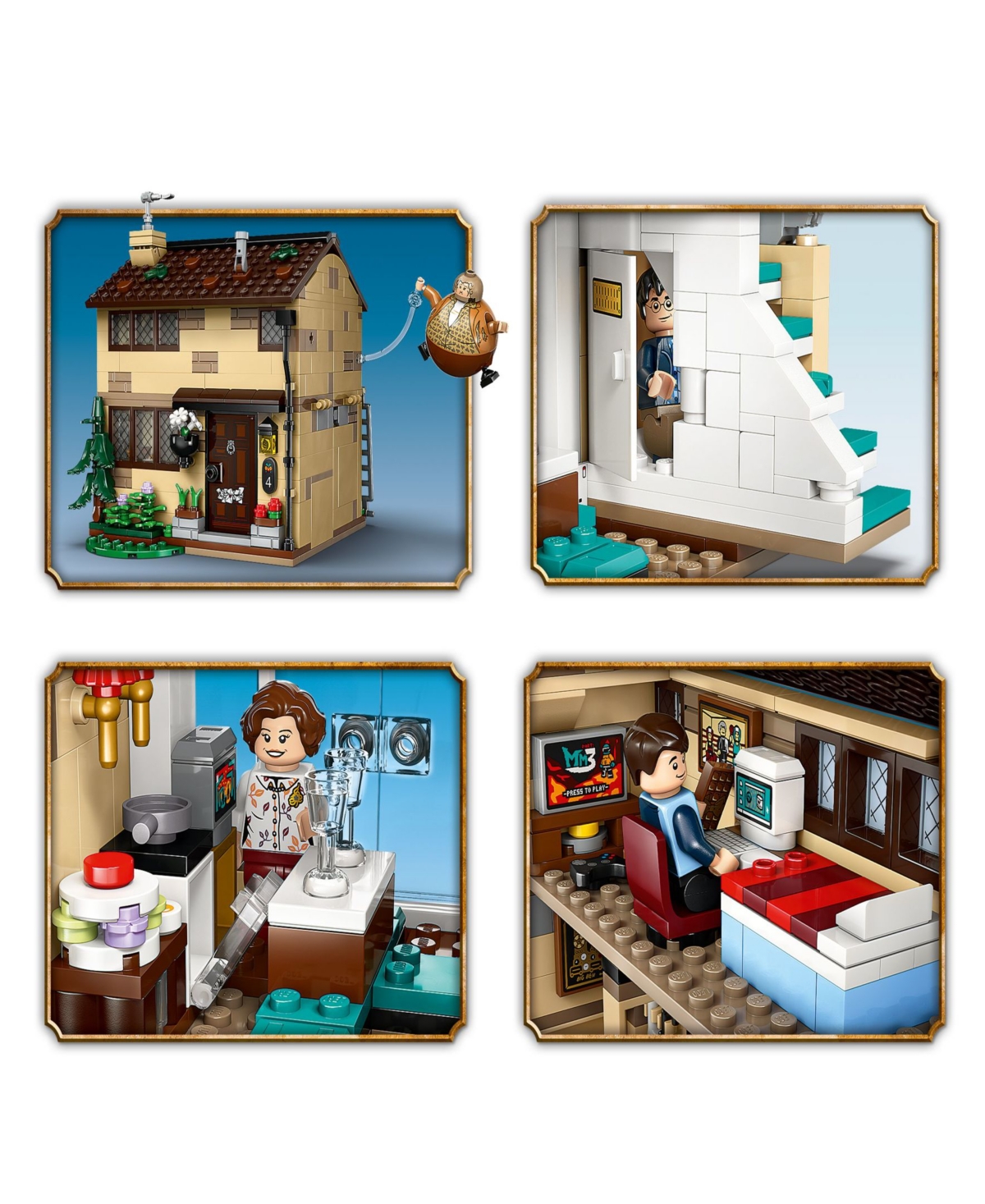 Lego Harry Potter Privet Drive Aunt Marge's Visit 76451 Toy Building Set, 639 Pieces In Blue