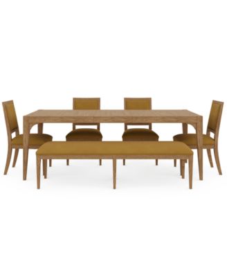  Everleigh Dining 6-Pc. Set (Table, 4 Upholstered Back Side Chair & Bench)