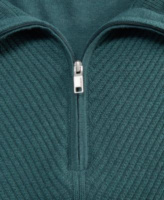Men's Long Sleeve Merino Quarter-Zip Sweater, Macy's Exclusive