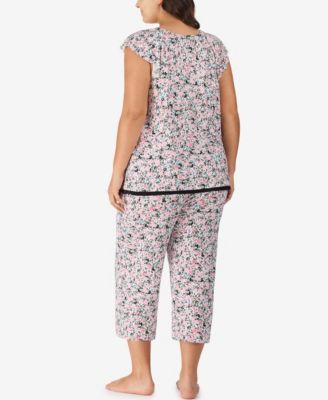 Plus Size Short Sleeve Cropped Pajama Set