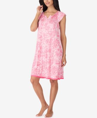 Women's Keyhole Neck Short Flutter Sleeve Chemise