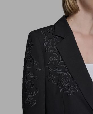 Women's Embroidered Notch-Collar Blazer