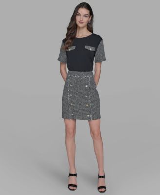 KARL LAGERFELD PARIS - Women's Tweed Pencil Skirt