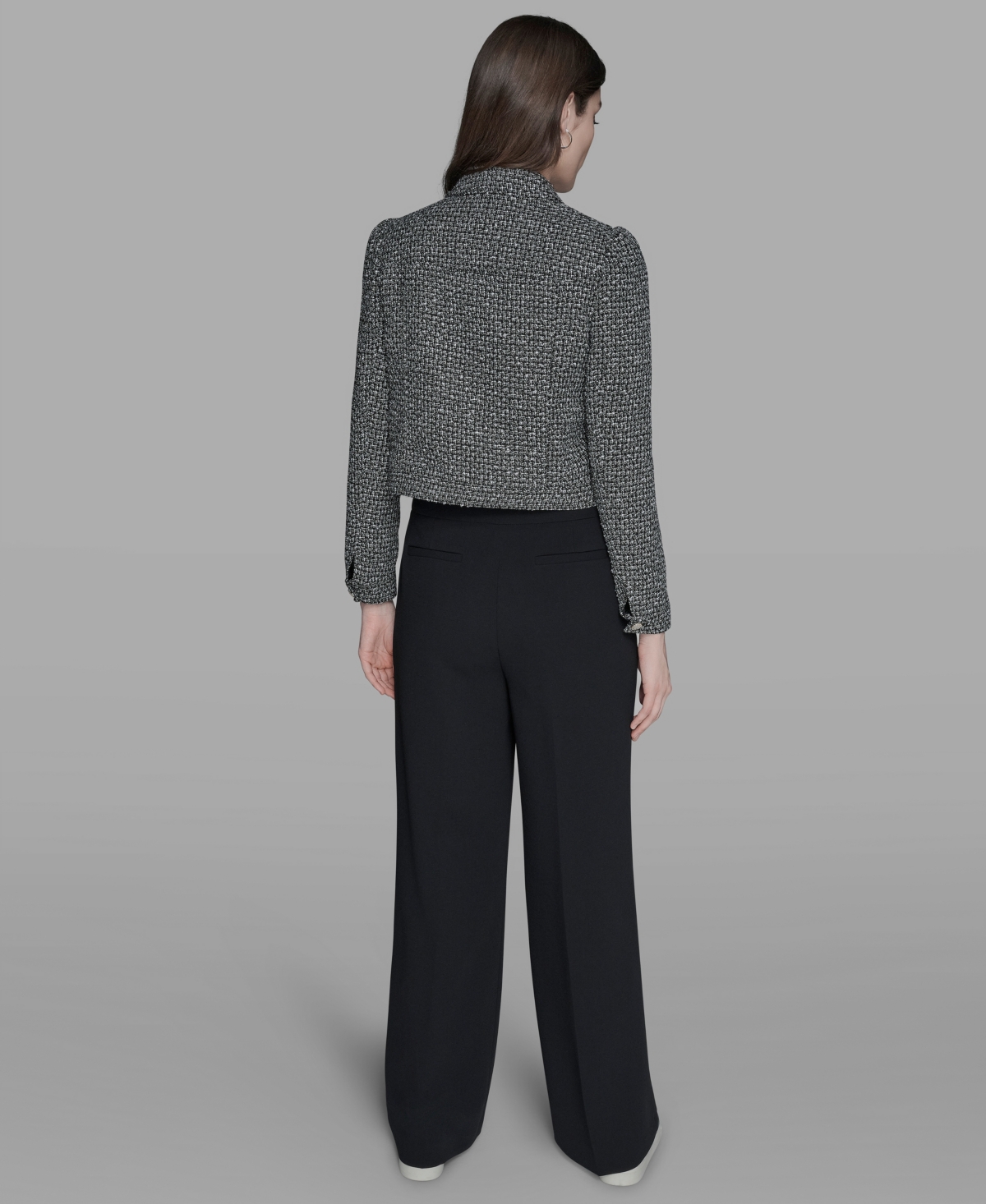 Karl Lagerfeld Women's Tweed Long Sleeve Jacket In Multi