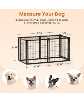 47.2 in. L x 22 in. W x 24 in. H. Dog Crate 47.2" Dog Kennel for Small Medium Dogs, Puppy Dog Playpen with Top in Black