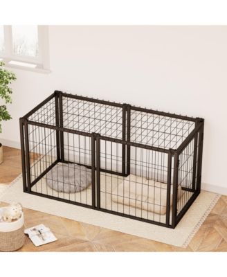 47.2 in. L x 22 in. W x 24 in. H. Dog Crate 47.2" Dog Kennel for Small Medium Dogs, Puppy Dog Playpen with Top in Black