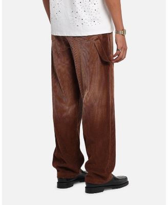 Men's Corduroy Wash Pants, Brown - 38