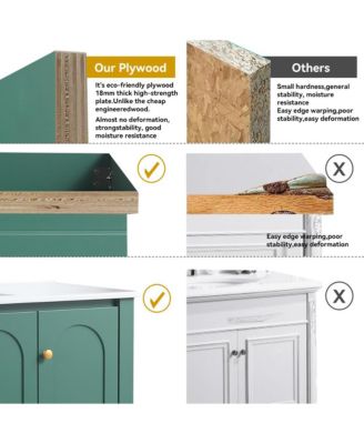 48" Vanity Set With Ceramic Sink, 4 Soft-Close Doors & 2 Drawers, Spacious Bath Storage