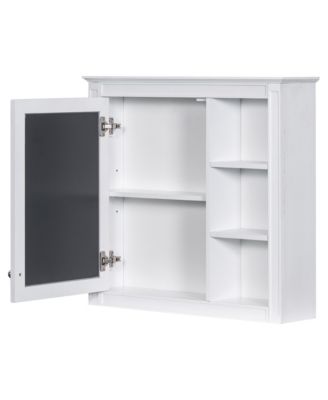 30" x 28" Bathroom Medicine Cabinet with Mirror and 3 Open Shelves, Wall-Mounted (No Vanity)
