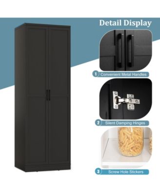 70'' Storage Cabinet Freestanding Pantry Cabinet w/2 Doors & 5 Shelves