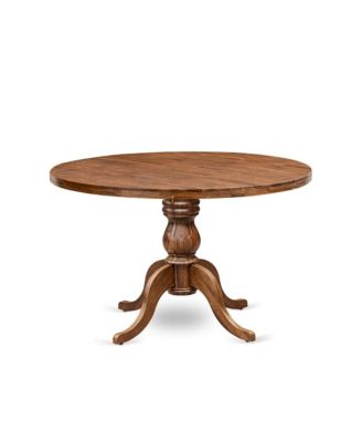 5-Pc Kitchen Table Set A Pedestal Dining Table, 4 Grey Fabric Dining Chairs