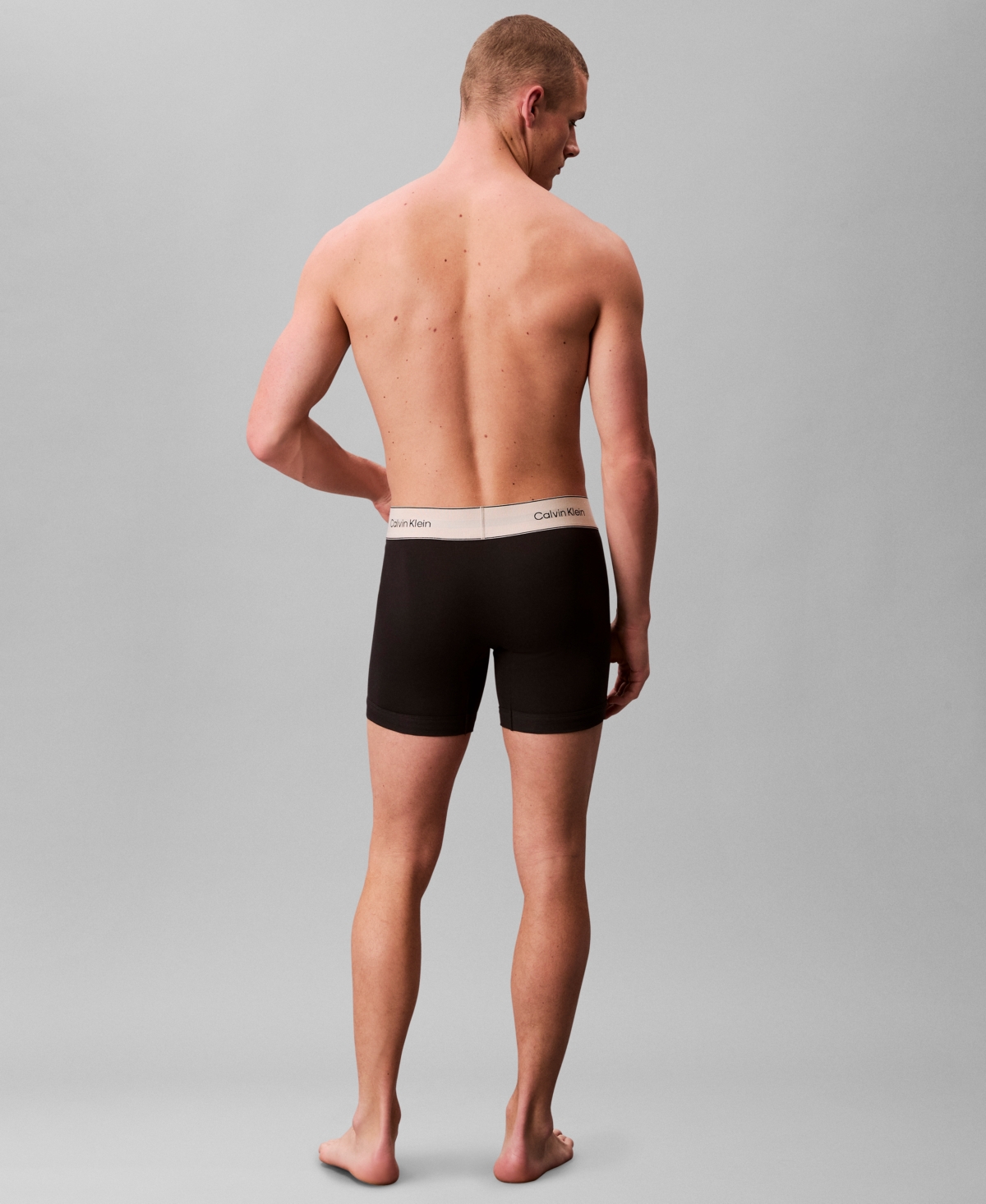 Calvin Klein Men's 3-pack Stretch Cotton Boxer Briefs In Black