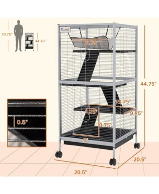 4-Tier Small Animal Cage, Ferret Cage Large Chinchilla Cage,