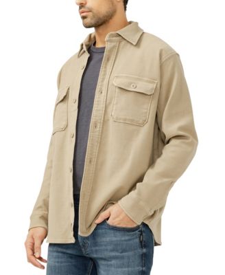 Men's Button Up Knit Flex Shirt Jacket