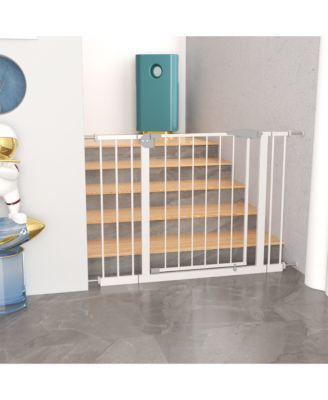 29.5-45.3 in. Wide Baby Gate for Stairs, Dog Gate Indoor for Doorways, No Drilling Pressure Mounted Pet Gates in White