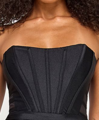 Juniors' Power Stretch Strapless Gown