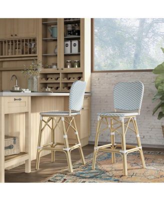 Adino Aluminum Woven Seat Patio Bar Chair (Set of 2)