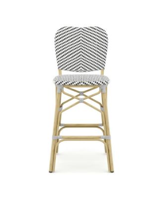 Adino Aluminum Woven Seat Patio Bar Chair (Set of 2)