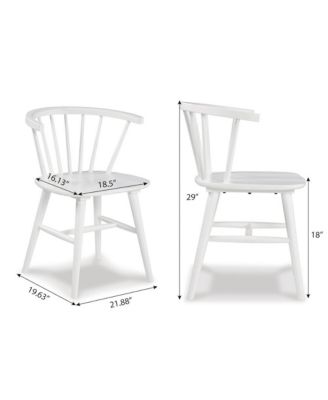 Alwynn White and Natural Wood 7-Pc Dining Set, Table with 6 Windsor Chairs