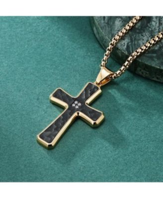 Argyle Cross Necklace in Noir