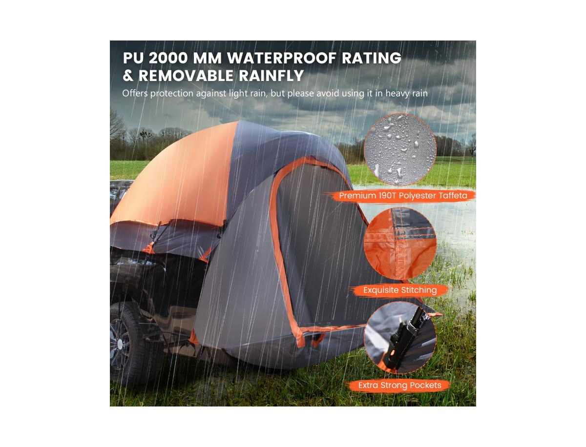 Akiudex Pickup Truck Tent for 5 to 6.7 ft Beds with Top Cover and Carry Bag