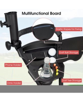 Foldable Aluminum Golf Push Cart with Accessories