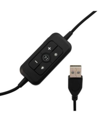 Gaming 7.1 USB Headphones, Surround Sound, Comfortable Ear Cushions, Noise-Canceling Mic, LED Lights, Black Red Design, PC Gaming Accessory