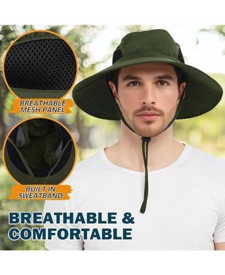Wide Brim Sun Hat, UPF 50+ UV Protection Waterproof Packable Bucket Hat for Men & Women, Fishing Hiking Beach Garden