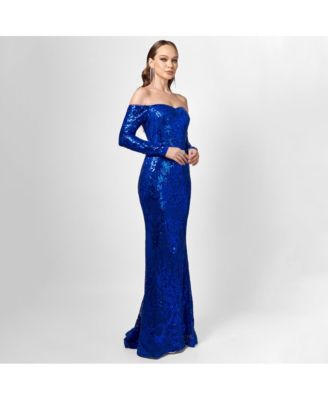 Women's Zoya Long Sleeve Sequin Gown