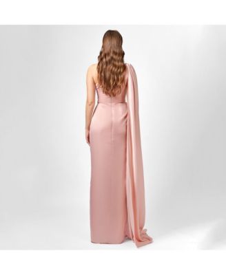 Justine One Shoulder Cape Gown