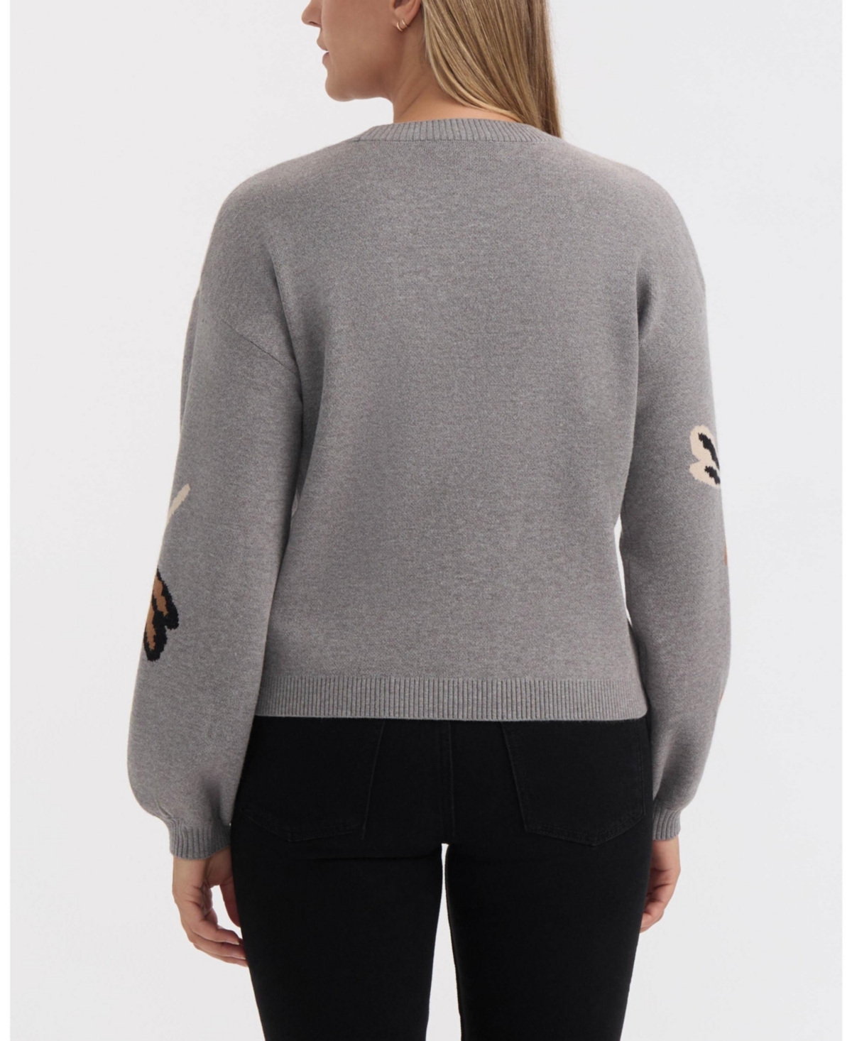 Ellen Tracy Dragonfly Sweater In Gray
