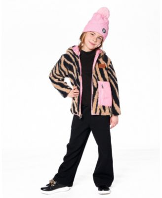Girl Reversible Mid-Season Sherpa Jacket Zebra - Child