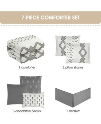 Sanissa Geometric 7-Pc. Comforter Set, California King