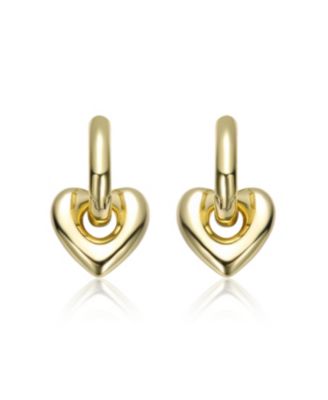 14K Gold Plated Heart Earrings