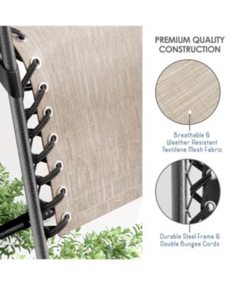 Outdoor Patio Zero Gravity Chairs Set of 4 - Reclining Lounge Chairs with Pillows & Cup Holders