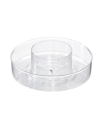 12-inch Divided Lazy Susan for Bathroom Storage - Clear