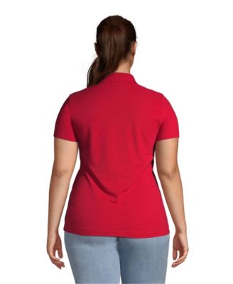 Women's Plus Size Short Sleeve Basic Mesh Polo Shirt