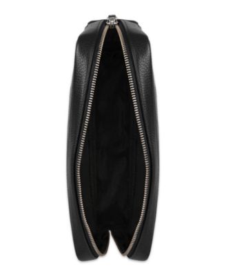 Men's Two Tone Top Zip Leather Toiletry Bag