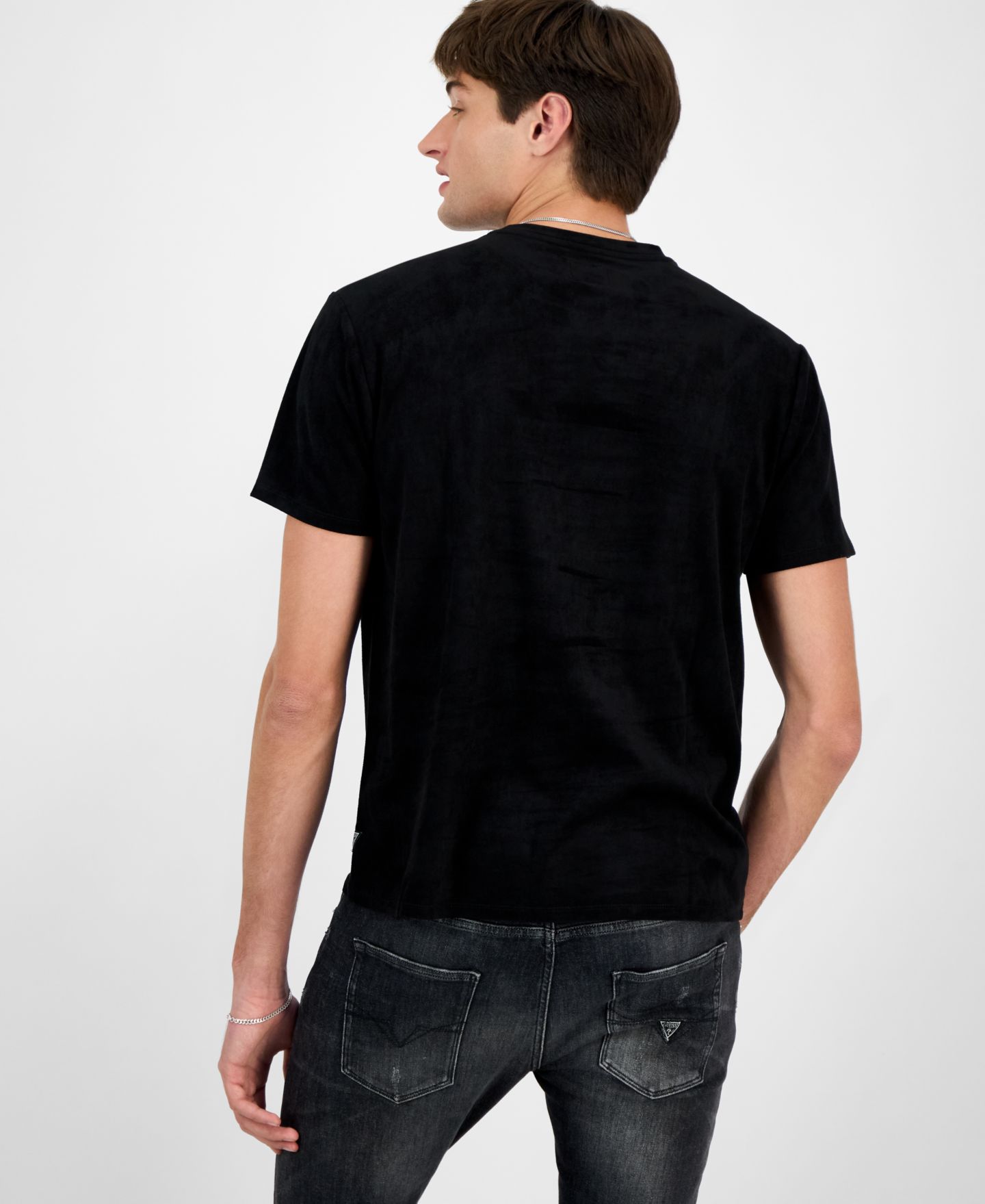 Мужская футболка GUESS Garrett Quatro Q Short Sleeve, цвет: Угольно-чёрный разноцветный — фото 5
