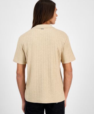 Men's Grady Short Sleeve Textured Quarter-Zip Polo Sweater